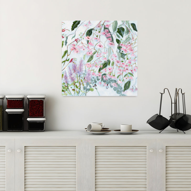 Art contemporain de fleur de gomme, H 18 po x l 18 po