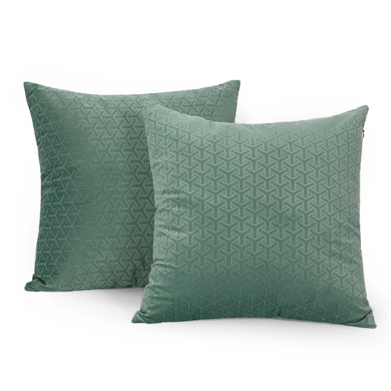 Square Throw Pillow Cover Yellow, Dark Teal