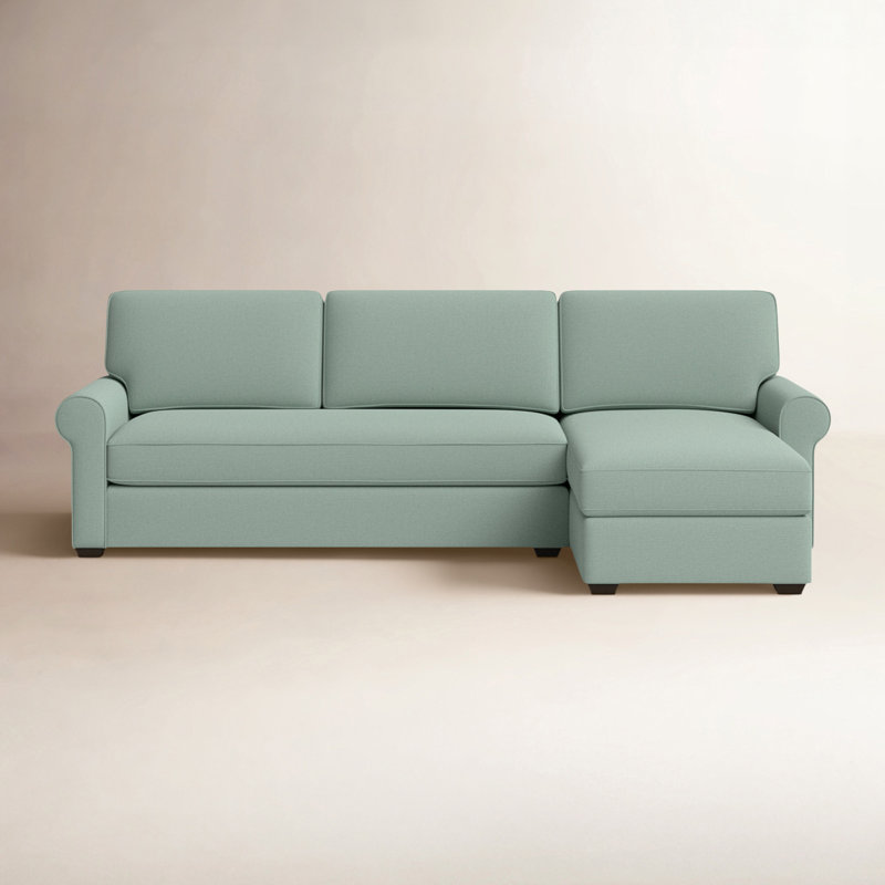 Porter Upholstered L-Shaped Sectional, Right Hand Facing, Drusky Navy Sustain® Basketweave