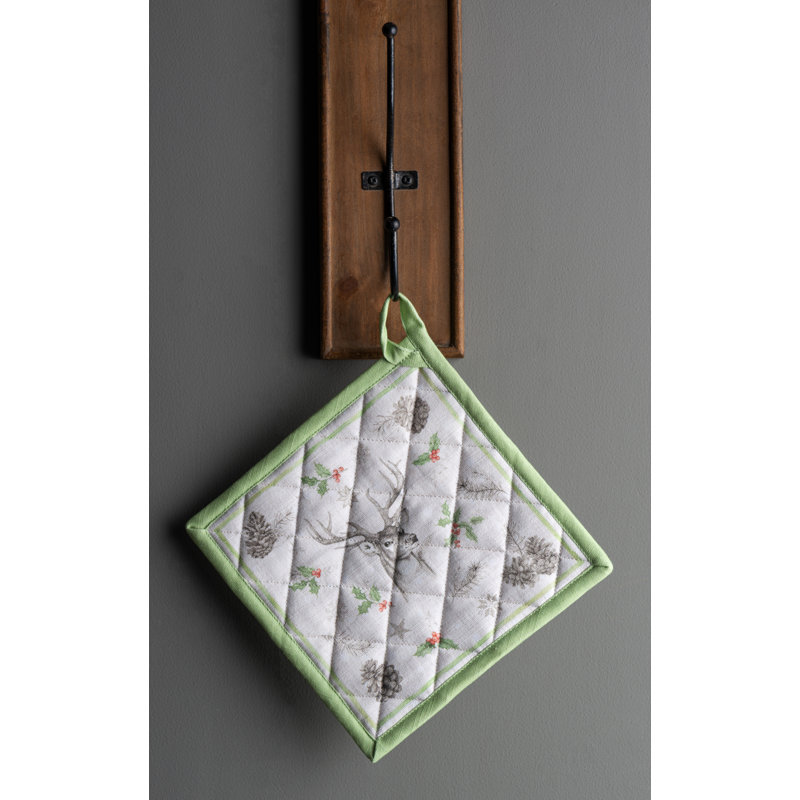 Ensemble de 2 poignées 8 po x 8 po Maison D 'Hermine Chrsitmas Dew 100% coton