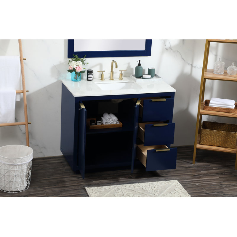 Ensemble de meuble-lavabo simple 42 po Broadlands, Bleu