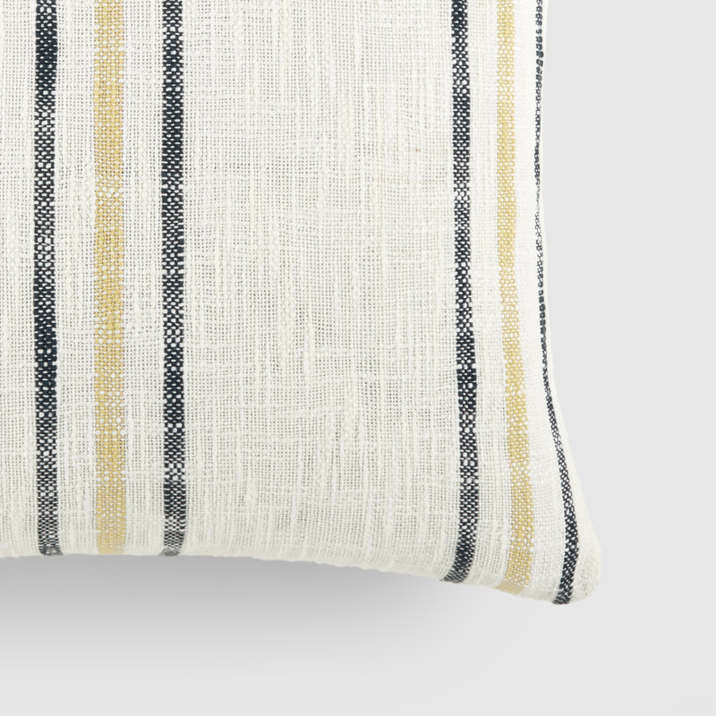 Mustard Yarn-Dyed Cotton Square Throw Pillow Set