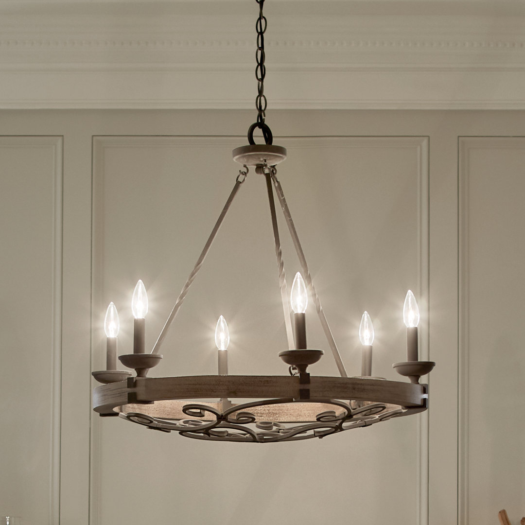 Taulbee 6 - Light Dimmable Wagon Wheel Chandelier Kichler Lighting