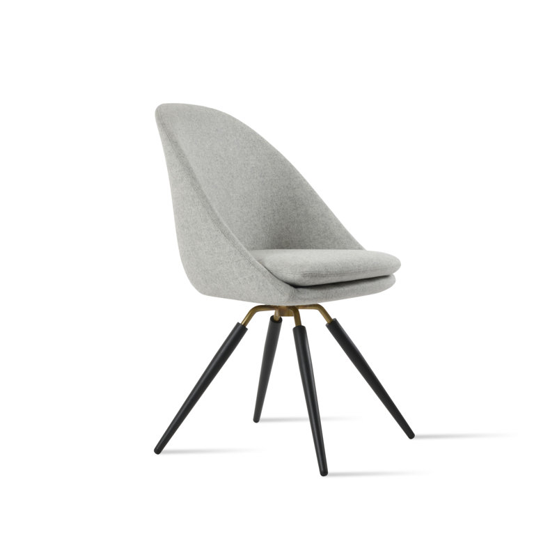 Chaise d'appoint Avanos Carrot, Noir, Noyer