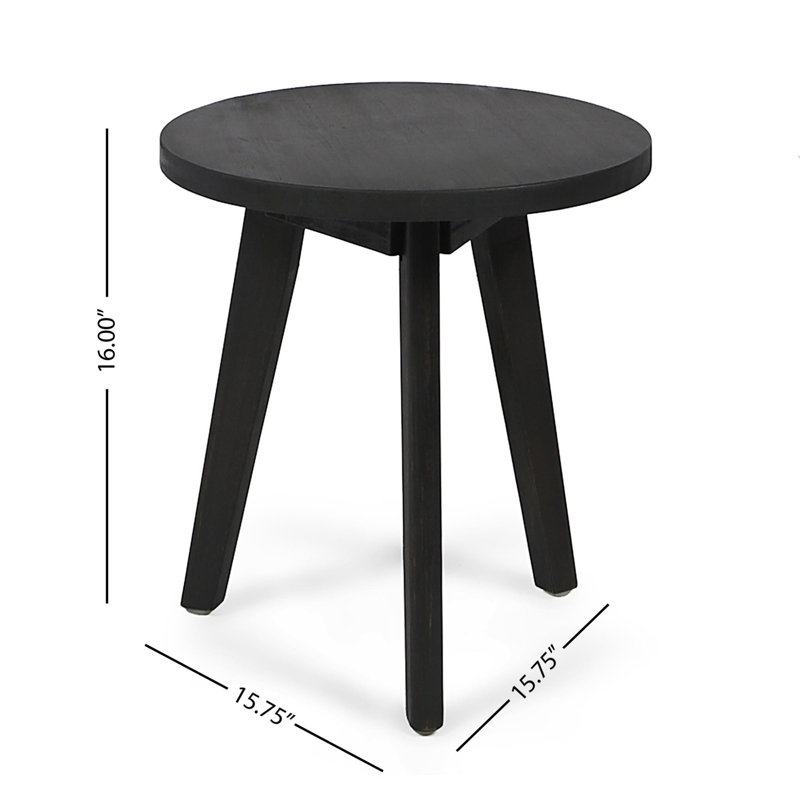 Table d'appoint en bois d'acacia Marina, Noir