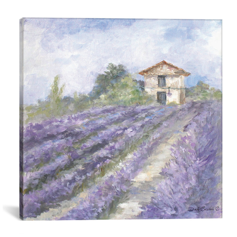 Lavender Fields par Debi Coules - Estampe numérique sur toile tendue avec châssis, H 26 po x l 26 po x P 1,5 po, Toile tendue