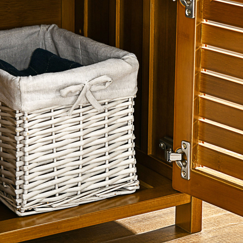 Banc à chaussures avec armoires de rangement