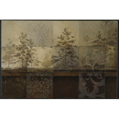 Forêt foncée avec motifs superposés - impression sur toile tendue
