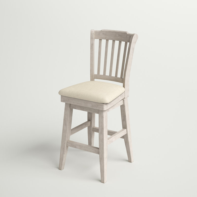 Tabouret pivotant Fortville, Blanc antique, Tabouret de comptoir (siège d’une hauteur de 24