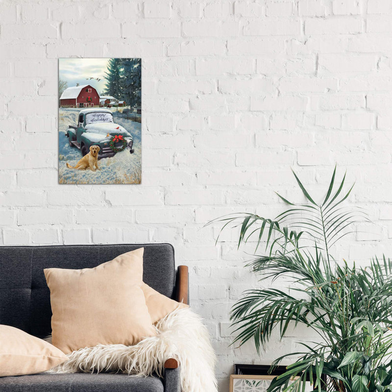 Holiday Truck 1 Piece Painting on Canvas, 66.04 cm H x 45.72 cm W x 1.91 cm D, Wrapped Canvas