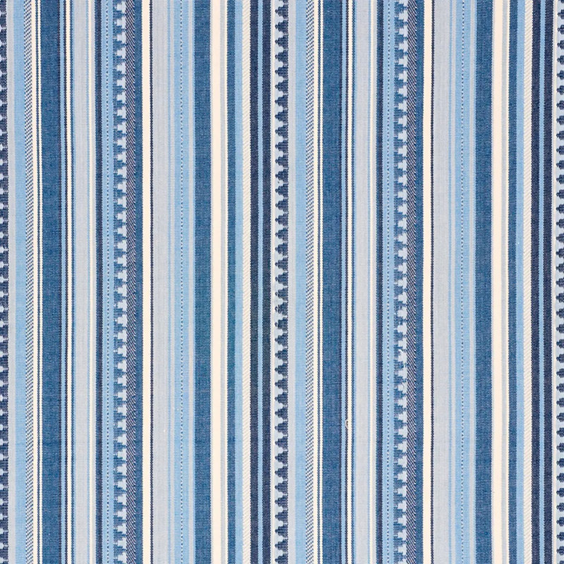Zuni Stripe Fabric, Blue/ Medium Blue