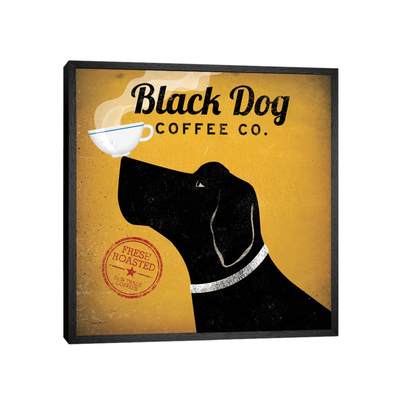 Black Dog Coffee Co. by Ryan Fowler - Gallery-Wrapped Canvas Giclée on Canvas, 45.72 cm H x 45.72 cm W, Black Floater Framed