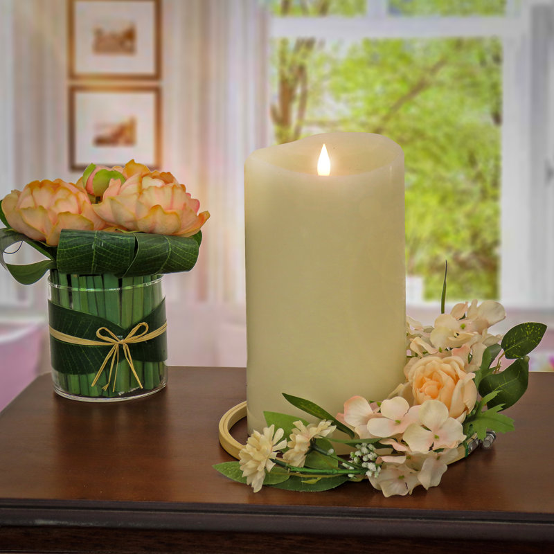 12" Spring Rose and Hydrangea Table Wreath