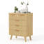 Commode 5 tiroirs pour chambre à coucher, commode en bois cannelée pour chambre d'enfant, chambre de bébé, entrée, naturel, l 26 po x P 15 po x H 33,5 po