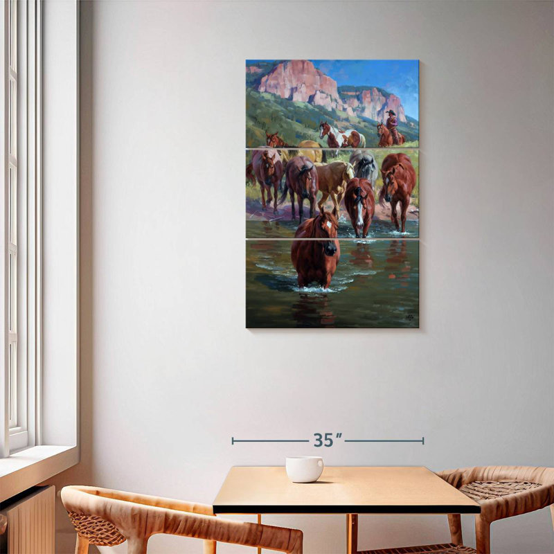 Brampt The Crossing Herd, 57" H x 36" W