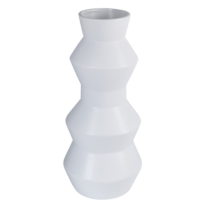 Vase mat 15 "- Vase minimaliste contemporain en céramique pour tout espace, Blanc