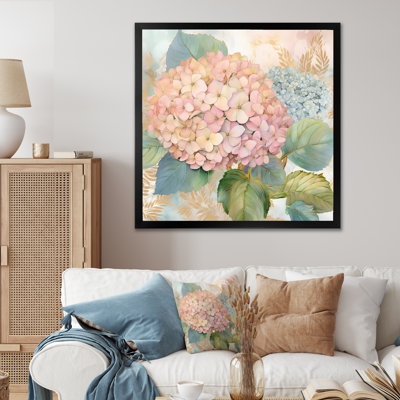 " Retro Hydrangea Bouquet In Vintage Pastel I " Color Photography Print