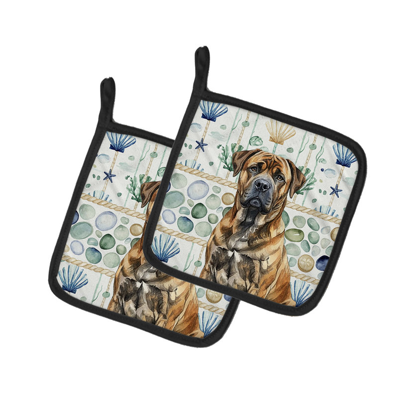 Paire de poignées en verre de mer Brindle Boerboel