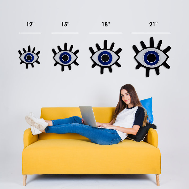 Suspension murale Lashed Evil Eye, H 18 po x l 20 po x P 1 po