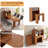 7-Piece Multifunctional Folding Dining Table With Side Cabinet Storage Accommodates 6-8 People Space-Saving 2-In-1 Design Features Sliding Glass Doors Ideal For Kitchens And Living Rooms-163863823-163863821