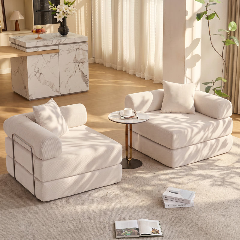 Canapé-lit modulaire en velours côtelé l 73 po x P 36,5 po x H 32 po H&S Furniture