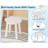  Bear-Shaped Vanity Set with Lights, Mirror & Stool, Wooden Dressing Table, White-399878818