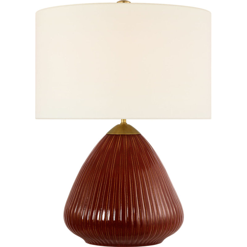 Vesse 28" Table Lamp with Linen Shade, Pomegranate