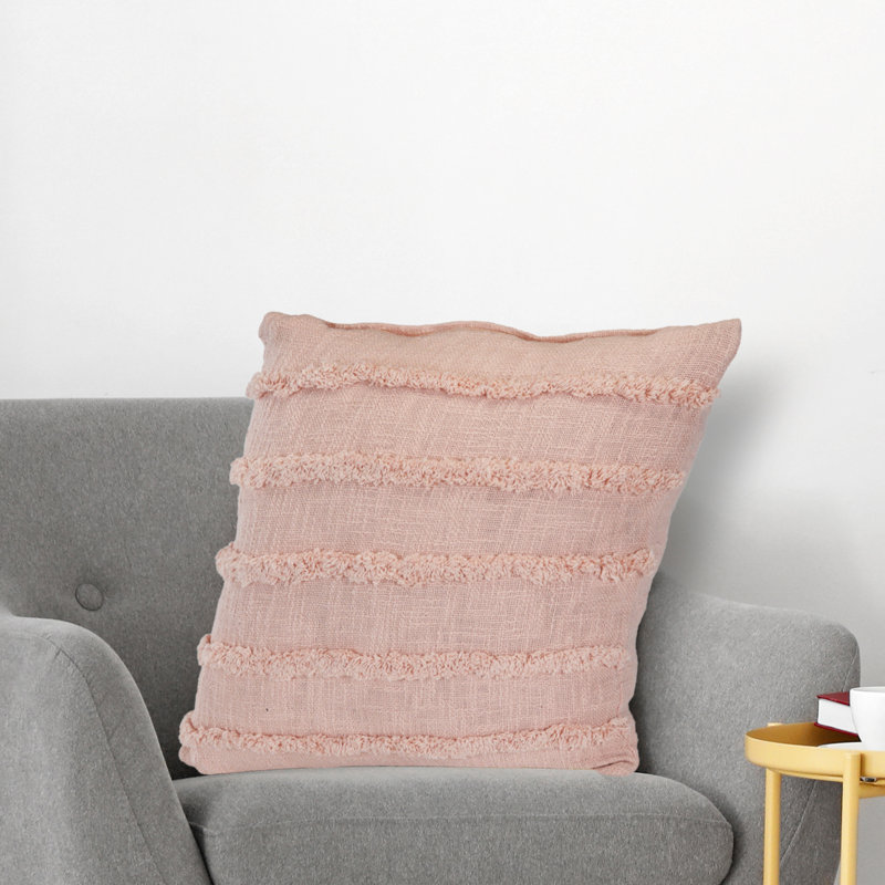 Amaris 20" Cotton Throw Pillow, Pearl Blush/Peach, Pillow Cover Only - No Insert