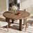 47.24" Round Solid Wood Kitchen Dining Table with Distinctive Thick 4 Pillar Legs