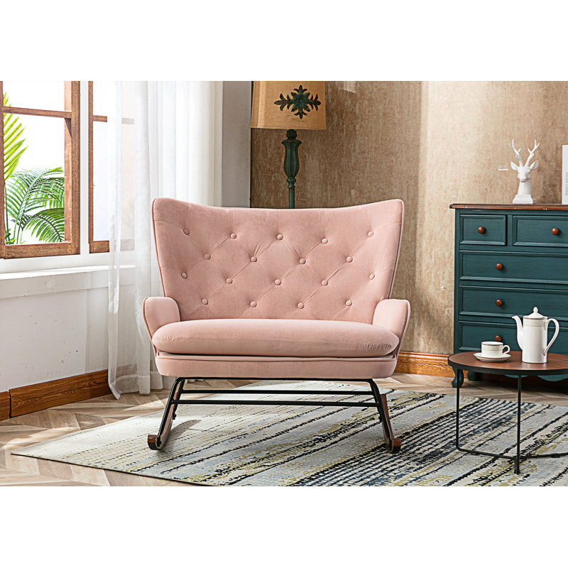 Fauteuil touffeté de 40,16 po de largeur Furness, Polyester rose