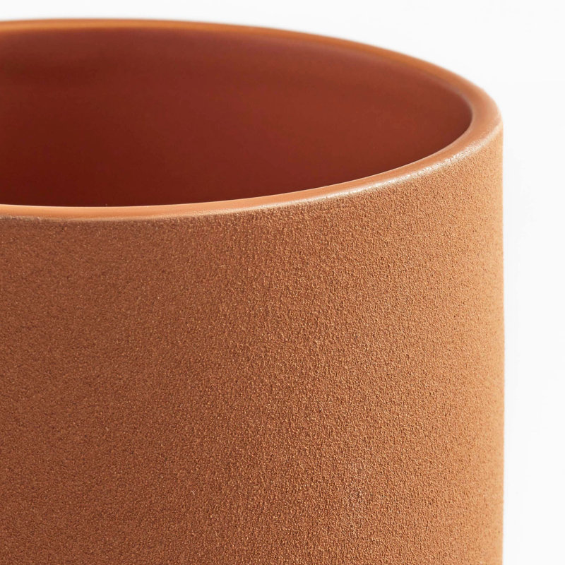 Flange Ceramic Table Vase, 12" H x 6" W x 6" D, Terracotta