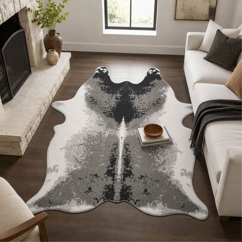 Tapis 5 pi x 7 pi avec construction durable, finition grise, style traditionnel pour le salon, la chambre à coucher et la salle à manger