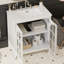 Meuble-lavabo vintage 31 po avec lavabo en céramique, poignées en bronze et finition blanc antique-116452250