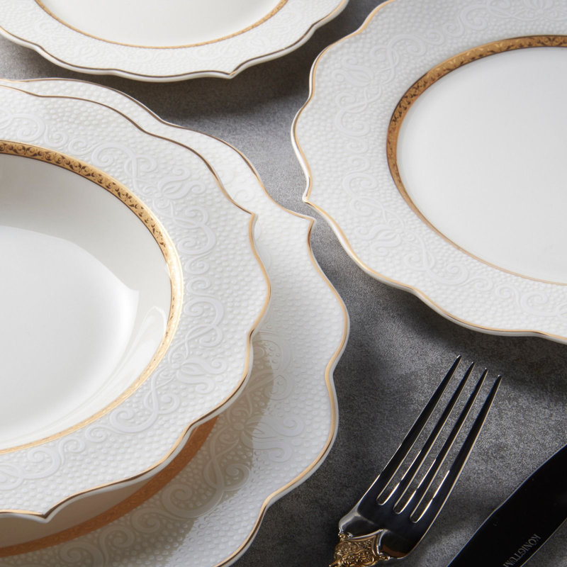 Androniki Piece Bone China Dinnerware Set - Service for 6