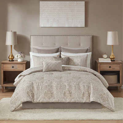 Ensemble d'édredon 12 pièces avec draps kaki grand 12 pièces