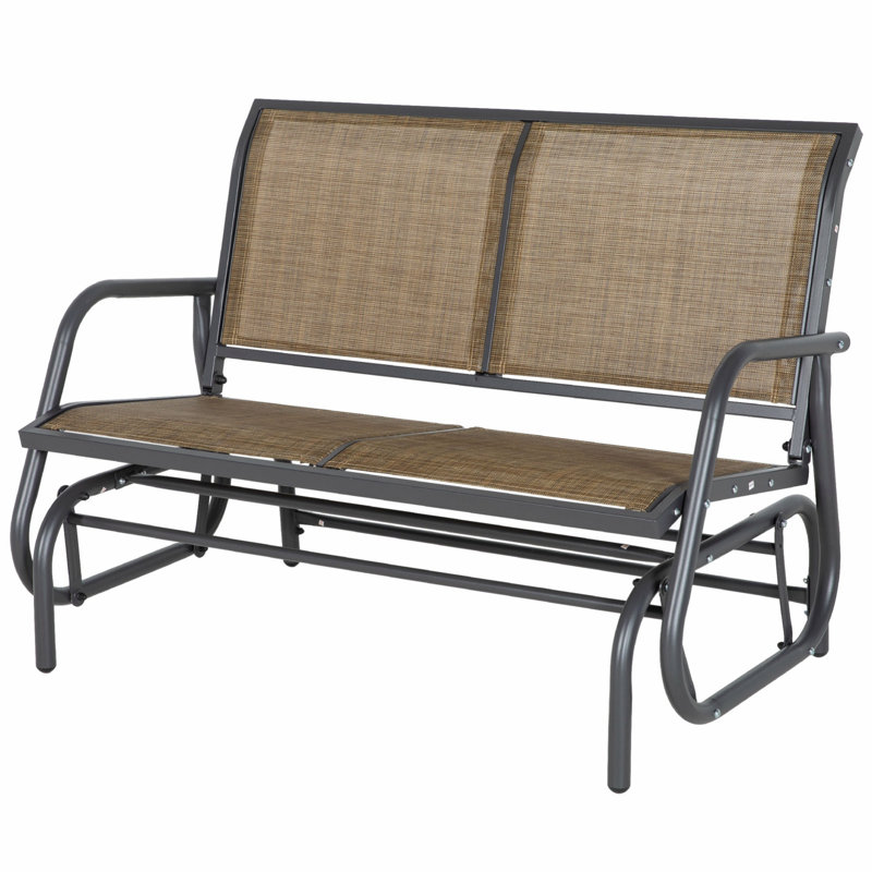 Banc d'extérieur, banc de patio avec structure en acier, banc de style contemporain pour l'intérieur et l'extérieur