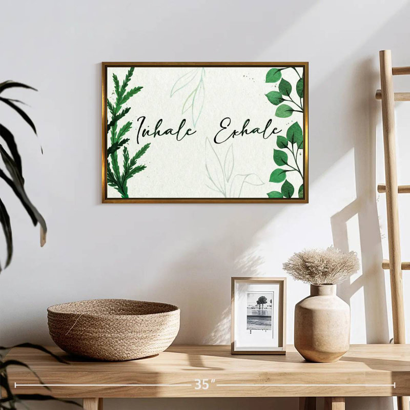 Inhale Exhale Zen II, Cadre flottant doré, 19 po x 13 po