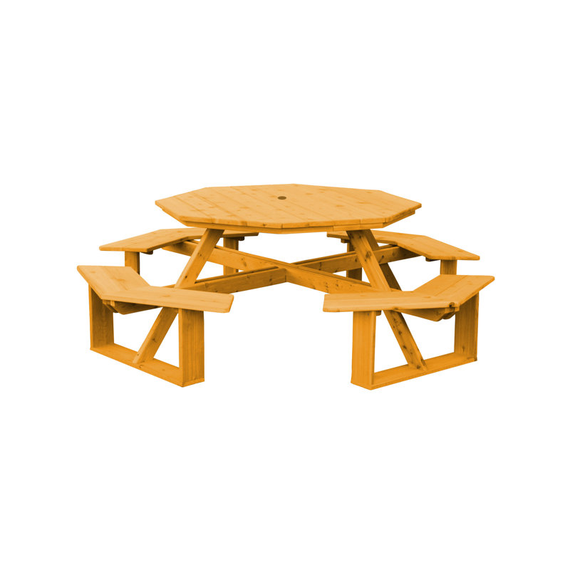 Table de pique-nique octogonale pour 98 personnes Sirna, Teinture naturelle