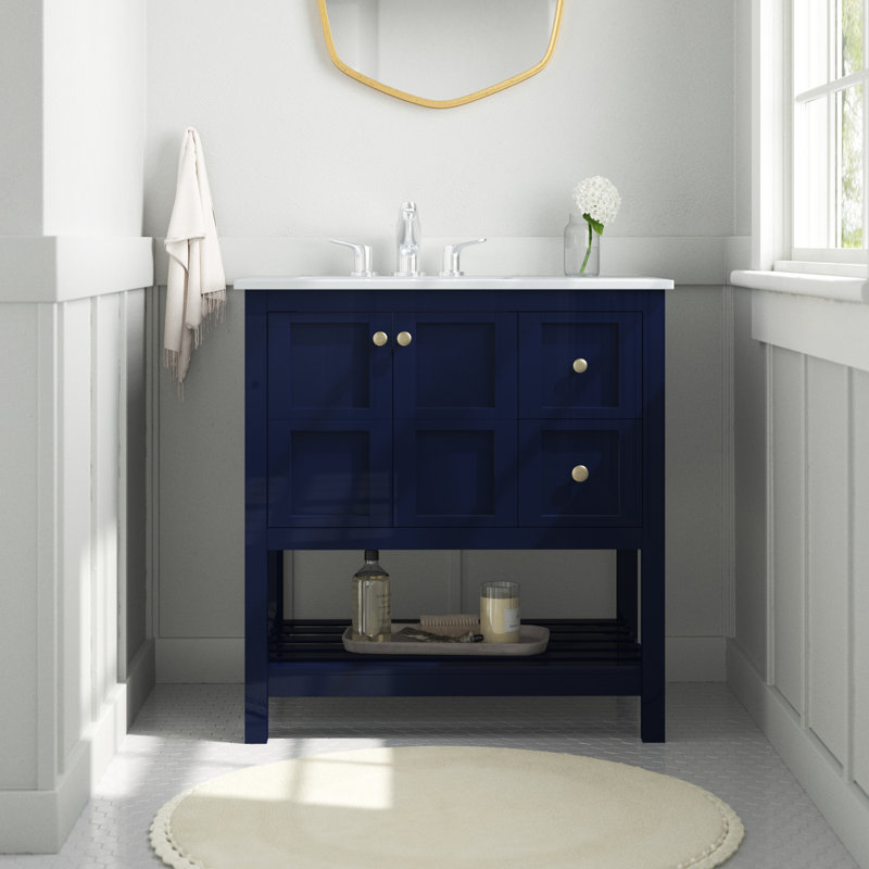 Ensemble de meuble-lavabo simple 32 po Krish, Bleu