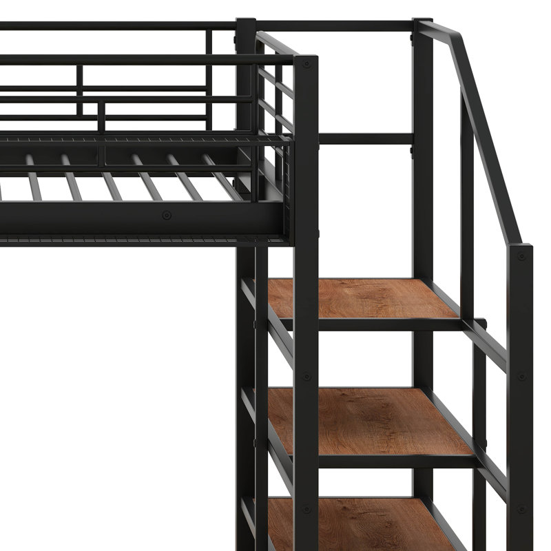 Galen Kids Loft Bed, Full, Black
