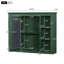 Armoire de rangement murale avec miroir et 6 tablettes ouvertes