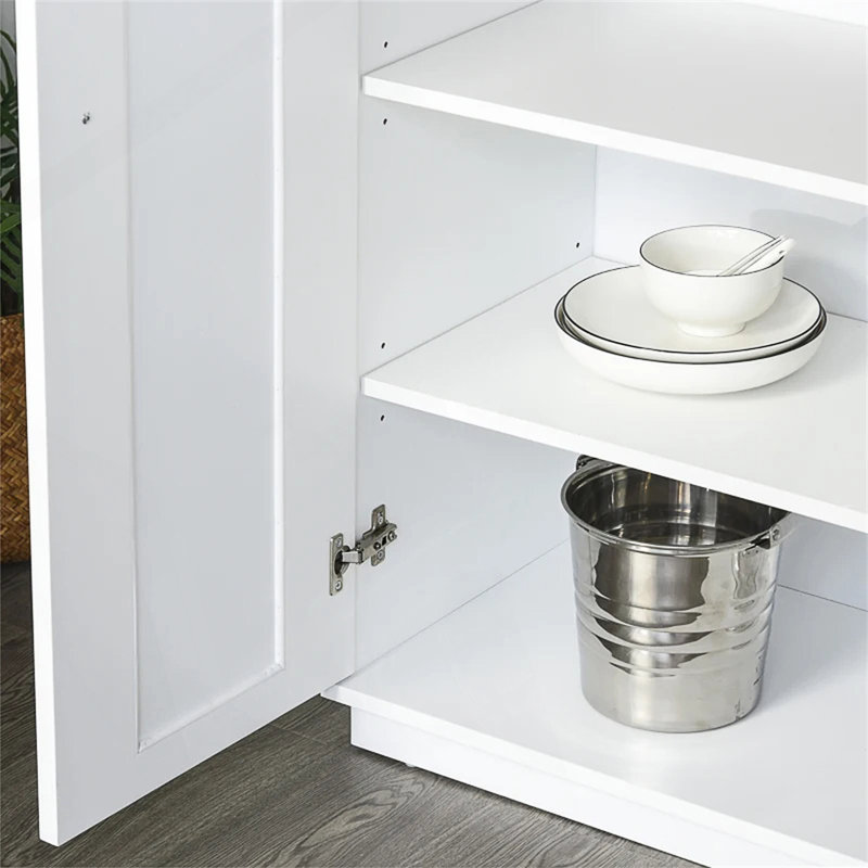 Kitchen Pantry Modern Kitchen Pantry Freestanding Cabinet Cupboard, White