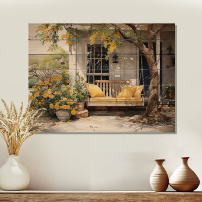 Layah Farmhouse Yellow Country Comfort III On Wood Print