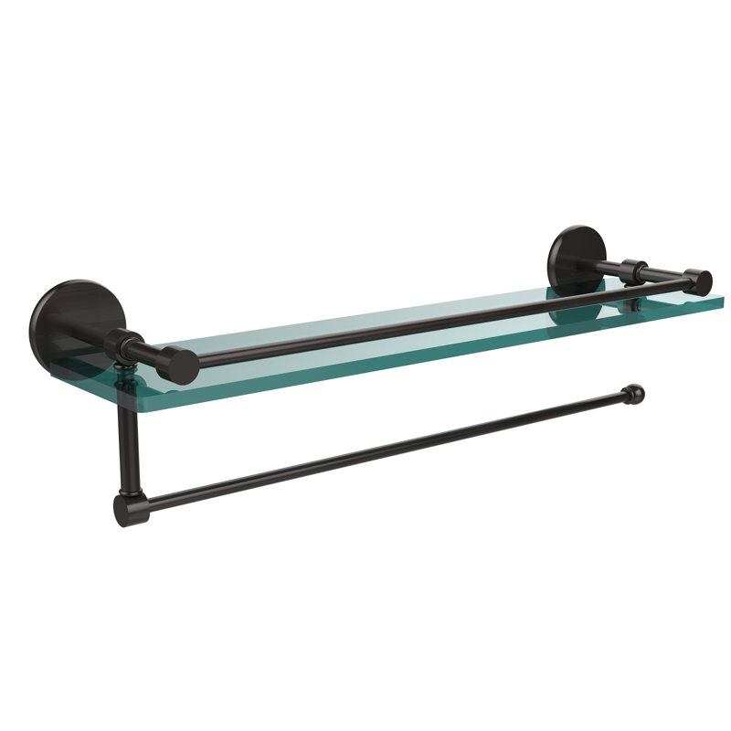 Dalston Bracket Shelf with Towel Bar, Oil Rubbed Bronze, 5'' H x 22'' W x 5'' D