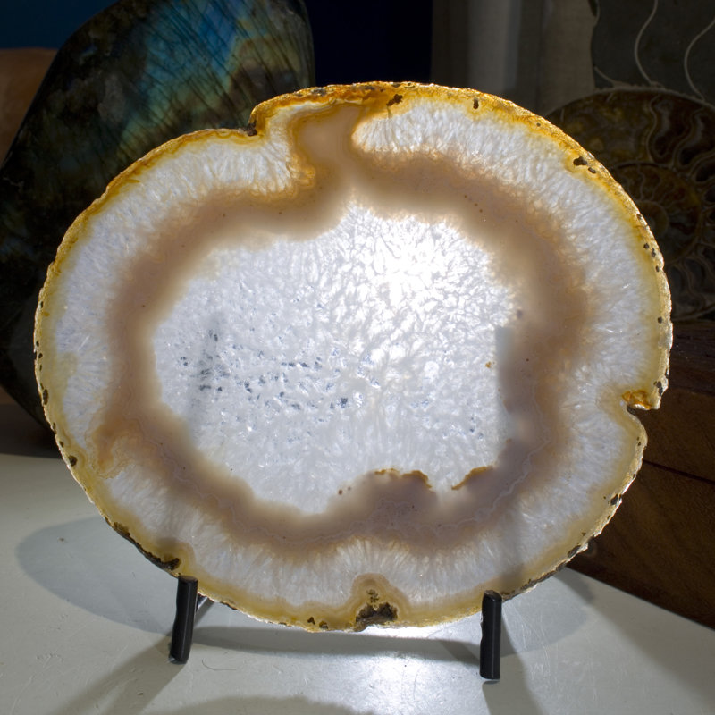 Picturesque Polished Thin Agate Plate