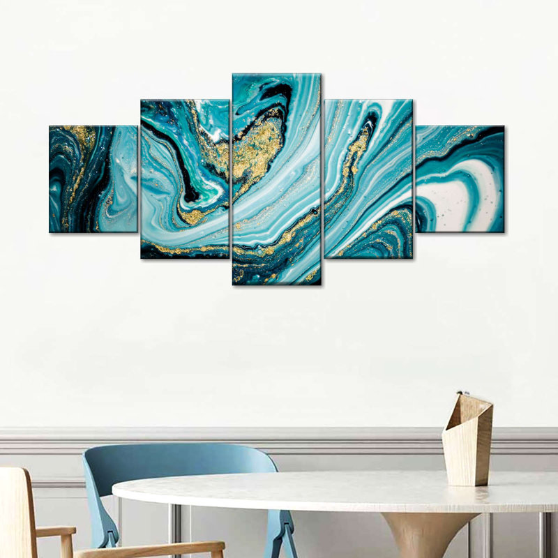 Reproduction d'art sur toile dynamique abstrait, H 92 po x l 42 po x P 1,25 po