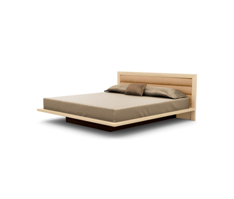 Moduluxe Upholstered Bed, Onyx, King, Natural Walnut