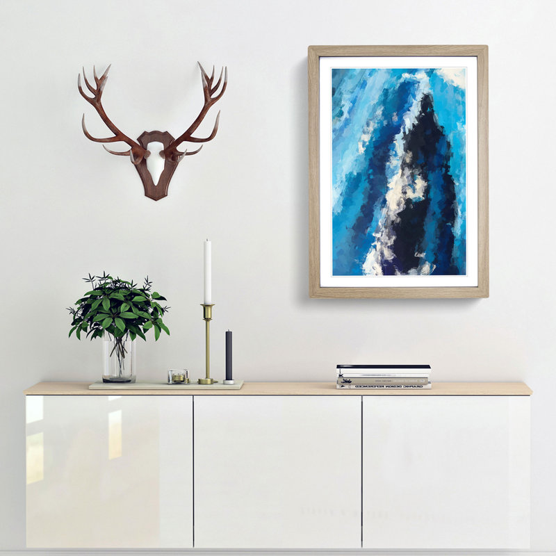 Abstract Art Painting Vol.3 - Framed Print, 36cm H x 27cm W x 2cm D, Oak Framed
