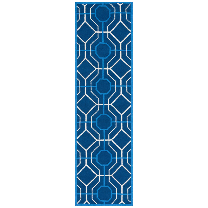 Naya Hand Hooked Performance Geometric Rug, Runner 2'3" x 8'