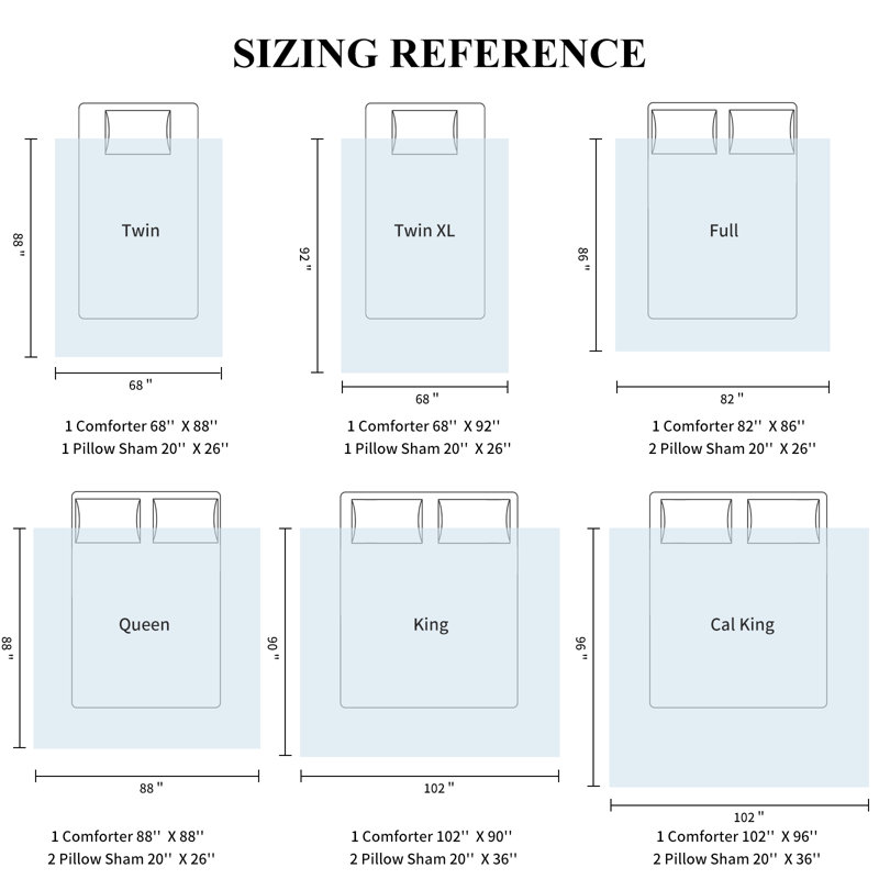 All Season Reversible Down Alternative Comforter Set, Queen Comforter + 2 Standard Shams, White